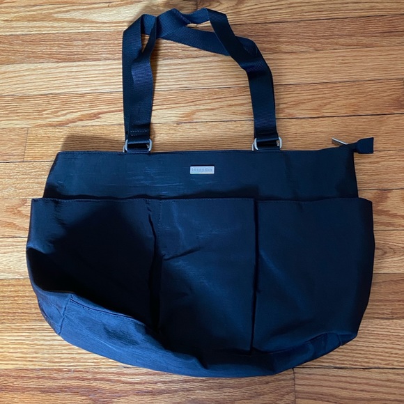 Baggallini Bags Baggallini Tote Bag Black With Trolley Sleeve Poshmark